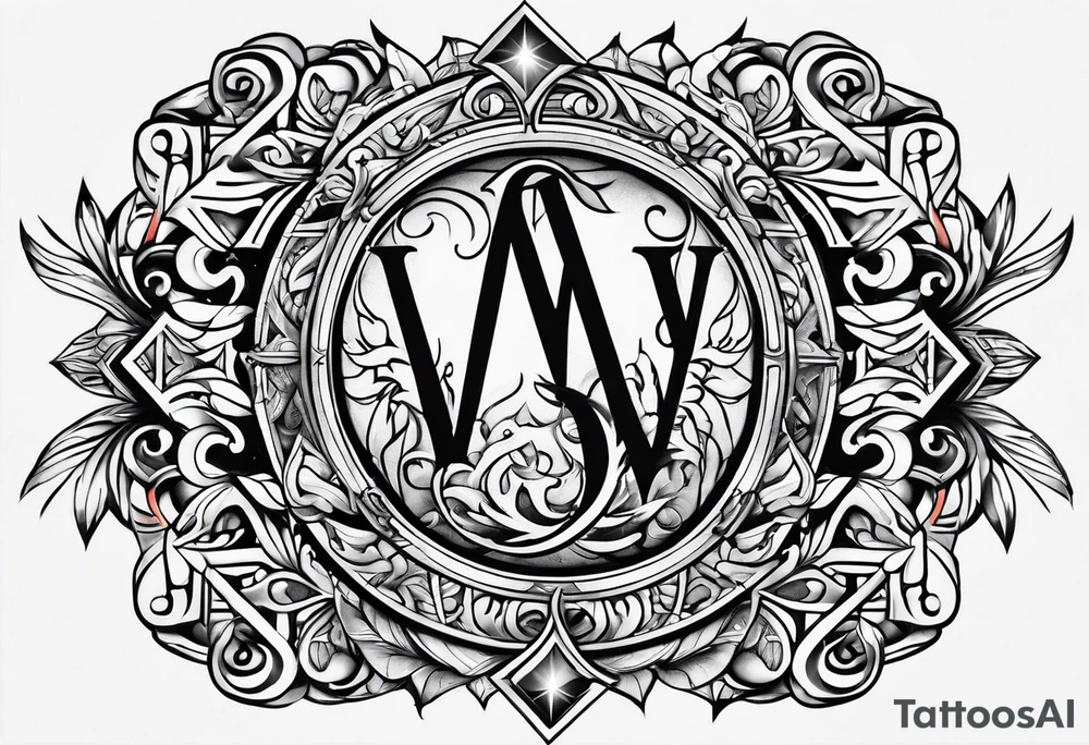 the letters A W R tattoo idea