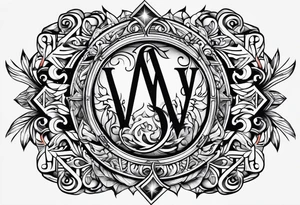 the letters A W R tattoo idea