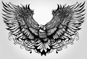 Wings with the word Glenn in between tattoo idea