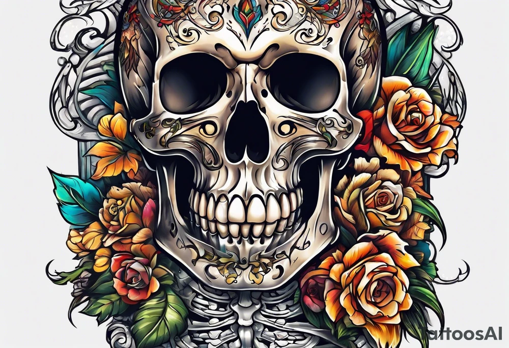skeleton running from the world tattoo idea