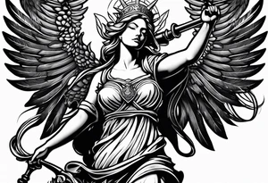 lady justice pheonix tattoo idea