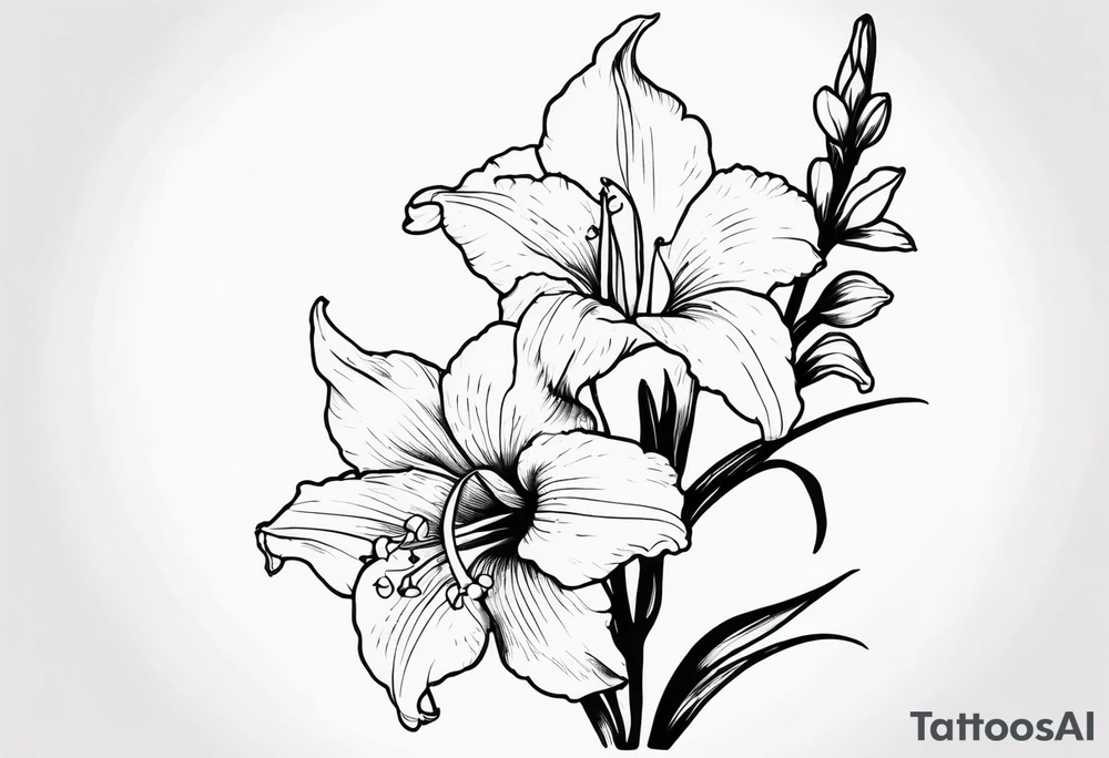 gladiolus and lilly of the valley tattoo idea