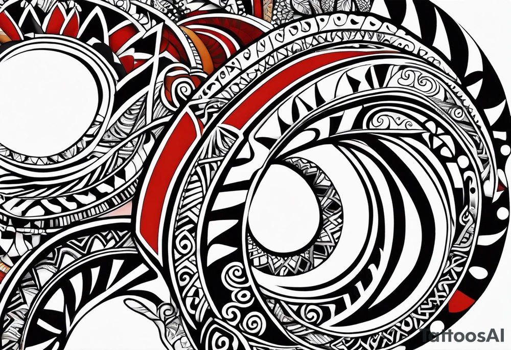 Abstract tribal New Zealand Style with Croatian and Northern Irish influences tattoo idea