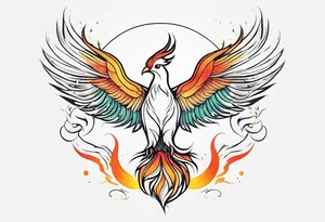 fine line phoenix tattoo idea
