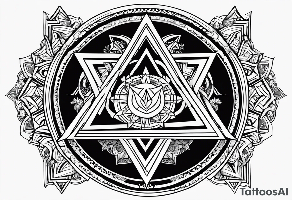 Its a pagan charm of the tetragrammaton to represent powerful the connection God is to Rebecca Sierra as a chosen one designed by God himself tattoo idea