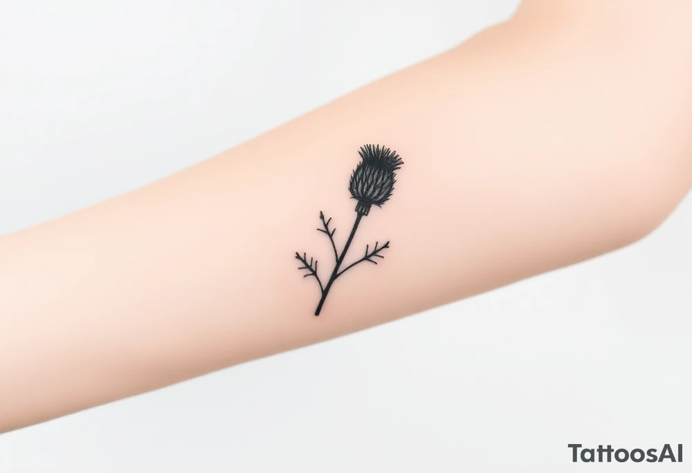 thistle minimalist tattoo idea