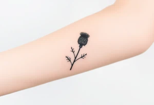 thistle minimalist tattoo idea