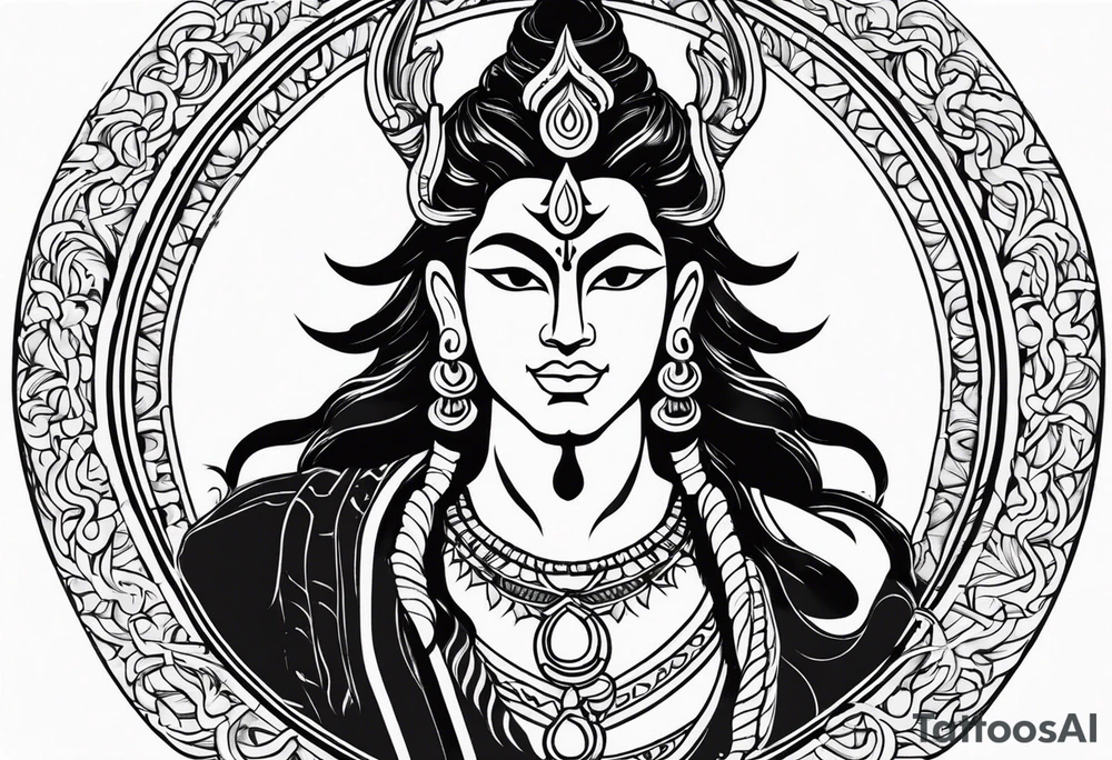 shiva in warrior pose tattoo idea