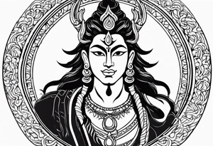 shiva in warrior pose tattoo idea