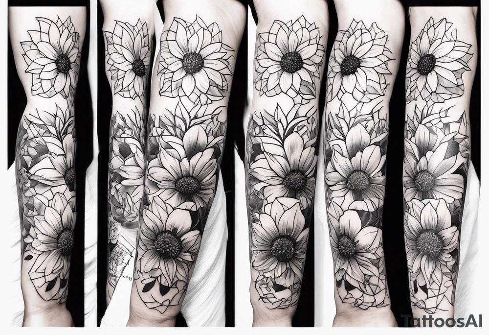 Man’s forearm tattoo with September birth flowers and the verse Ephesians 5:25 in the middle tattoo idea