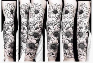 Man’s forearm tattoo with September birth flowers and the verse Ephesians 5:25 in the middle tattoo idea