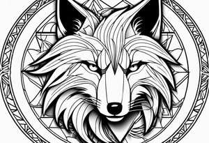 male nine tail fox tattoo idea