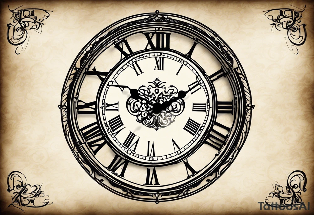 Here's a concept for your tattoo design:

1. **Name (Walston)**: Place the name "Walston" prominently, perhaps in an elegant, flowing script or calligraphy style, to give it a personal and stylish touch. This can be placed either at the top or bottom of the design.

2. **Clock**: Draw an old-fashioned pocket watch or a vintage clock, symbolizing the passage of time. Position it centrally in the design, ensuring it is the focal point.

3. **Doves**: Illustrate doves flying towards the clock from various directions. Doves often symbolize peace and freedom, adding a sense of serenity and movement to the tattoo.

The layout could be as follows:

- The name "Walston" arched elegantly above or below the clock.
- The clock in the center with intricate details.
- Doves flying in from the sides, with their wings spread, creating a dynamic flow towards the clock. tattoo idea