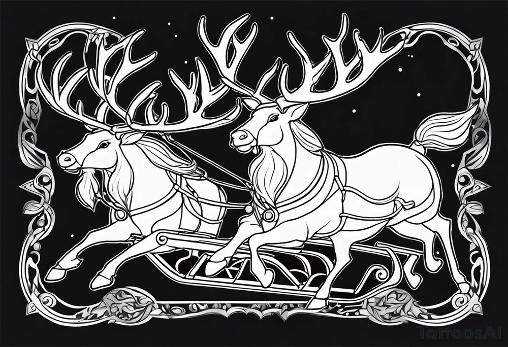 santa sleigh tattoo idea