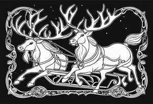 santa sleigh tattoo idea