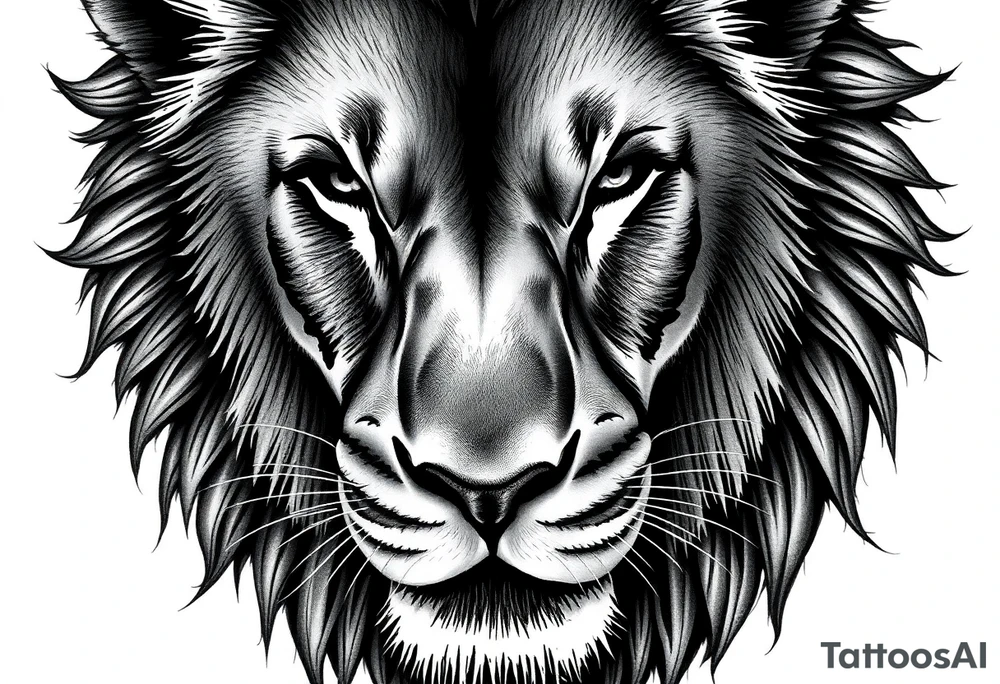 Realistic lion tattoo idea