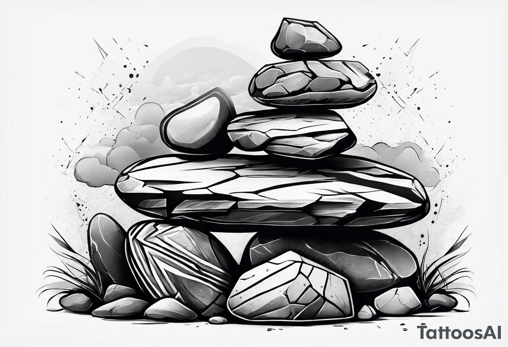 Rocks stacked on top of each other tattoo idea