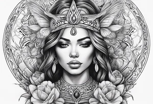 Resurrection Beautiful woman rising from her dead self to inner peace and self-love tattoo idea