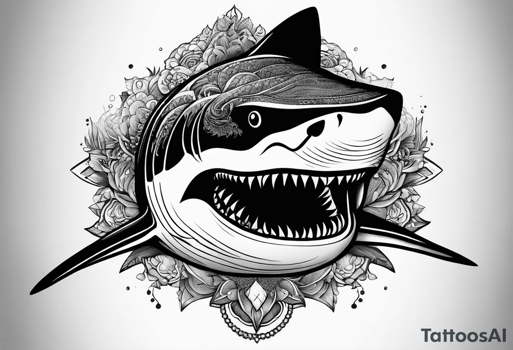 shark head tattoo idea