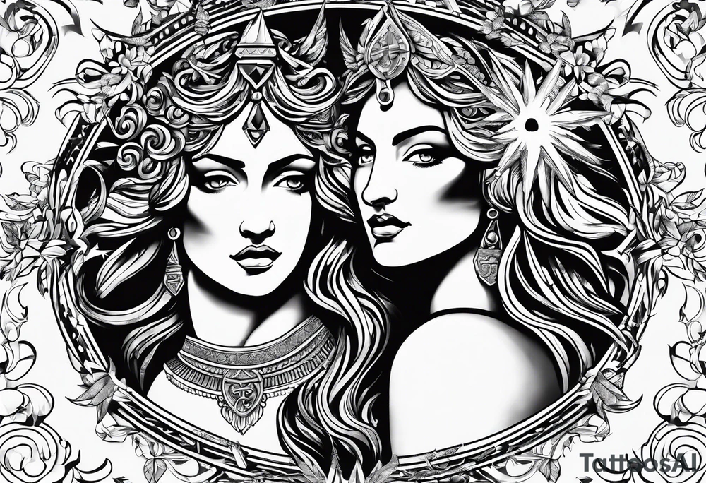 Mascusline Greek mythology lighting bolts tattoo idea