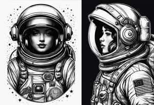 Space Astronau erde tattoo idea
