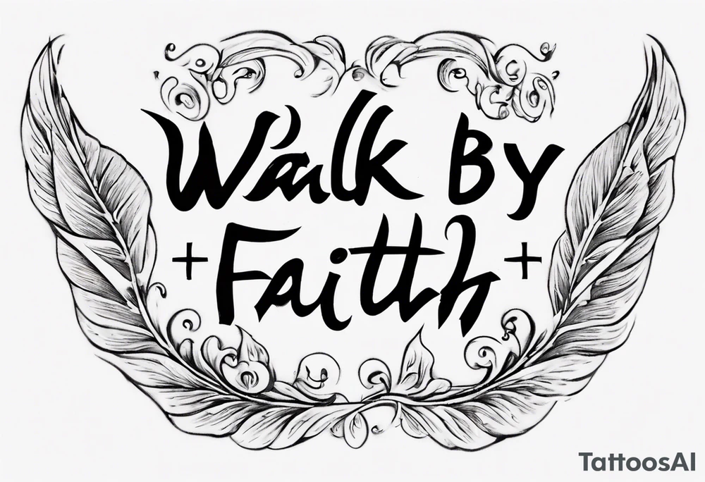 Horizontal inner bicep tattoo. “walk by faith, not by sight” tattoo idea