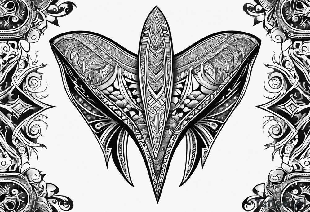 samoan tribal in the shape of a stingray tattoo idea