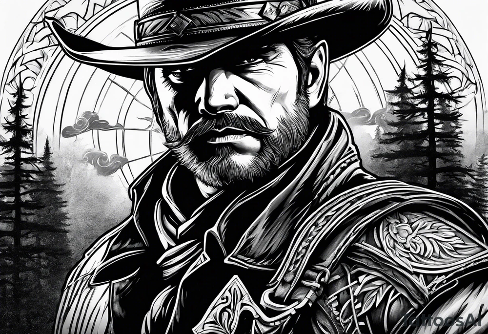 Western gunslinger tattoo idea