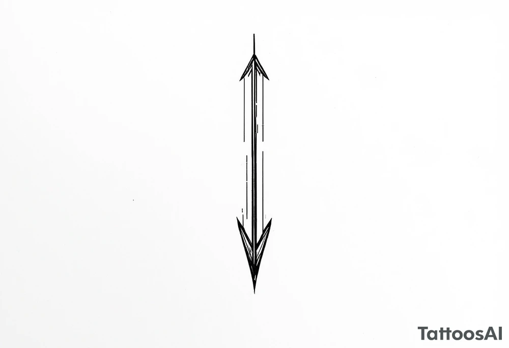 one  arrow  that look down tattoo idea