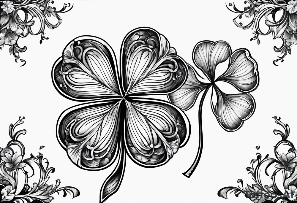 a single three leaf clover with vine tattoo idea