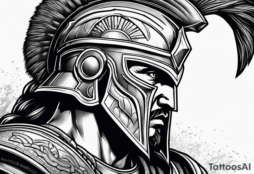 spartan head tattoo idea
