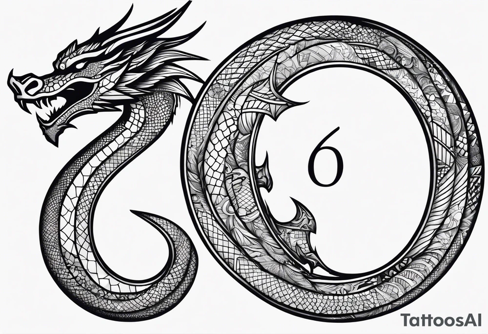 The numbers 0630 written with a dragon tattoo idea