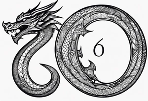 The numbers 0630 written with a dragon tattoo idea