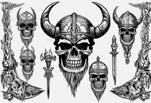 i want a tattoo of a big viking skeleton head tattoo idea