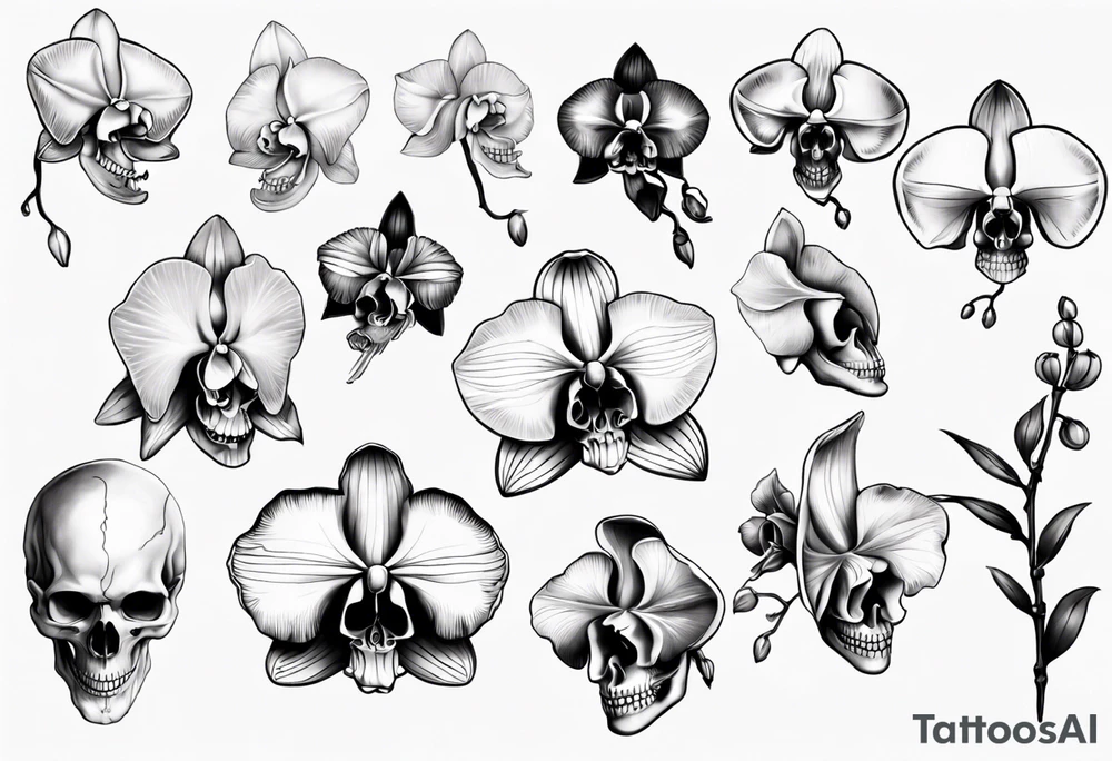 orchid which is also a skull tattoo idea