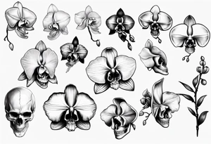 orchid which is also a skull tattoo idea