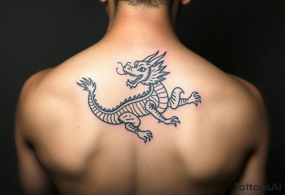 Cute dragon with Chinese style themed tattoo idea