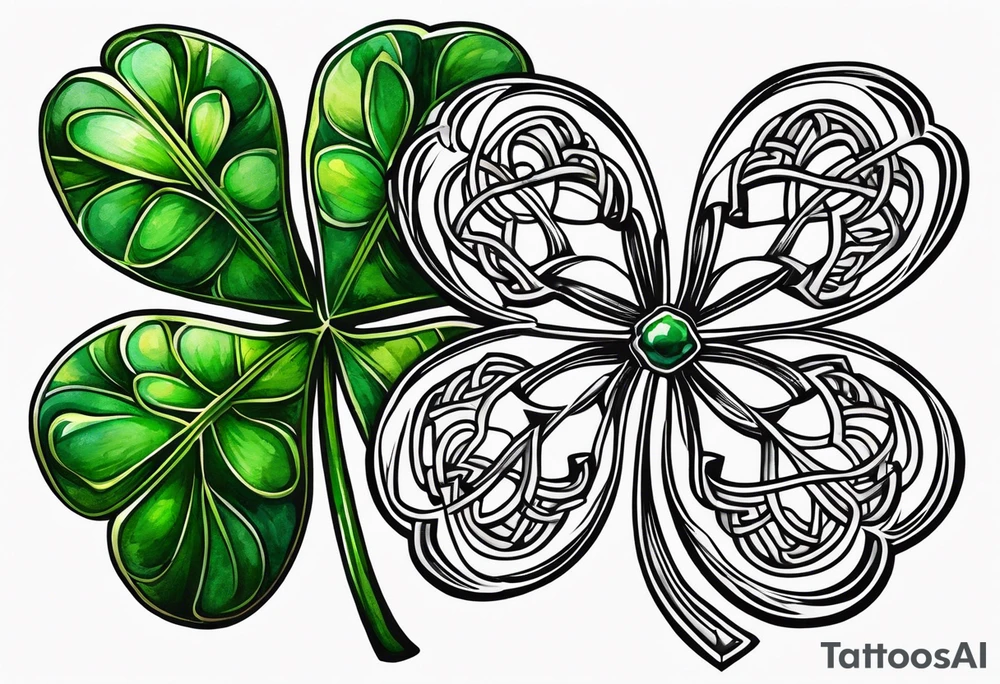 4 leaf clover celtic tattoo idea