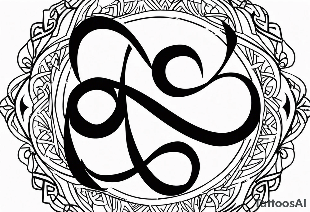 Tattoo with the word Kiara inside an infinity loop tattoo idea