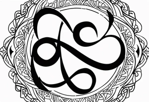 Tattoo with the word Kiara inside an infinity loop tattoo idea