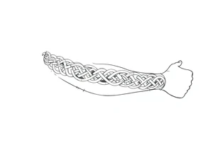 Celtic tribal pattern
and bands black and white shading full sleeve simple tattoo idea