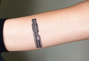 vertical System of thin pipes that transitions gradually from the end into thick, widespread veins of forearm tattoo idea