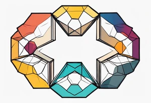 Draw a circular ring of twelve small hexagons tattoo idea