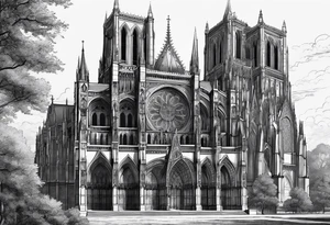 gothic cathedral with Charlemagne tattoo idea