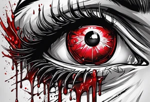 Bleeding tears flow from Alucard's eye in Hellsing tattoo tattoo idea