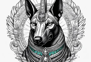 Egyptian style anubis weighing the heart tattoo idea