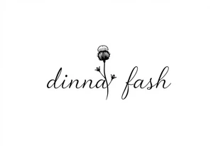 minimaliste simple thistle with dragonfly text : dinna fash tattoo idea