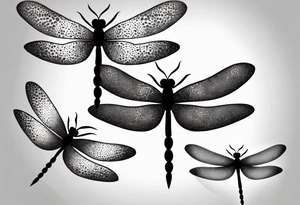 4 dragonflies flying together tattoo idea