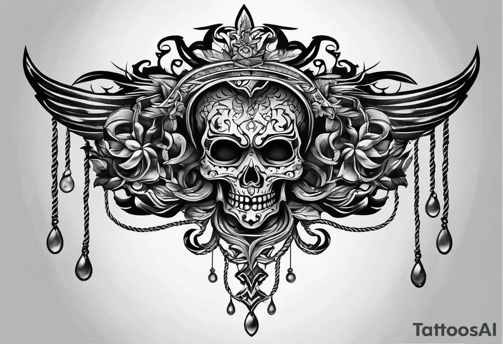 hanging rope shadow tattoo idea