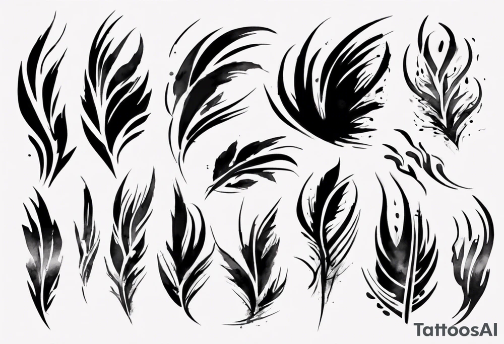 A lot of Brush stroke lines tattoo idea